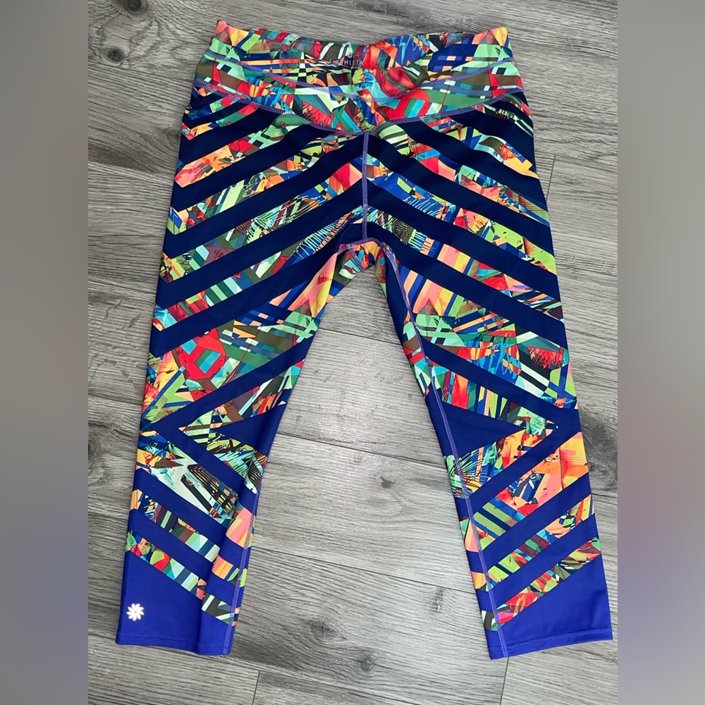 Athleta Women’s Sonar Crop Capri Leggings Kaleidoscope Multicolor Size Large
